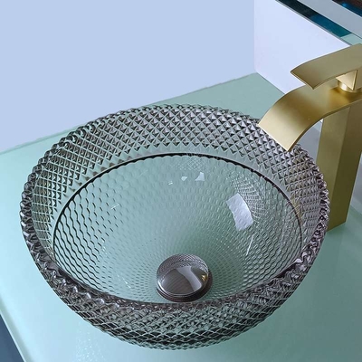 Toilette ringsum schwarze Schiff-Wannen-Glasbadezimmer Crystal Transparent