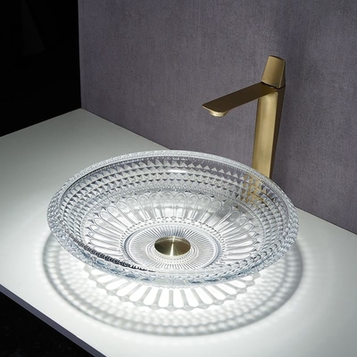 Badezimmer-Waschbecken-Schüssel über entgegengesetzt 450mm Crystal Clear Artistic