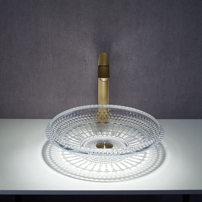 Badezimmer-Waschbecken-Schüssel über entgegengesetzt 450mm Crystal Clear Artistic
