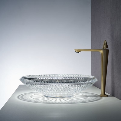 Badezimmer-Waschbecken-Schüssel über entgegengesetzt 450mm Crystal Clear Artistic