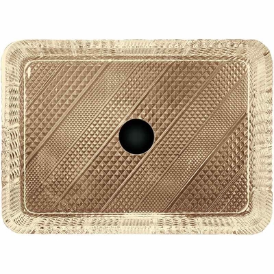 Tiefes rechteckiges Schiff sinkt Badezimmer Crystal Light Tea Color