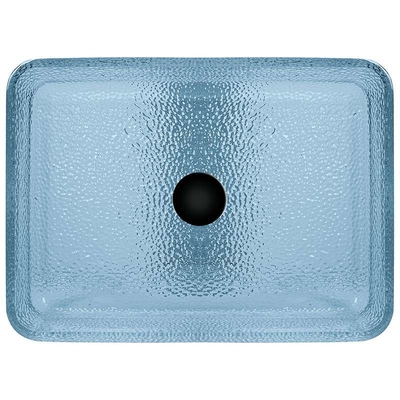 Modernes Rechteck-lackierte Gegenspitzenbecken-Glasbadezimmer-Wasser-blaue Farbe