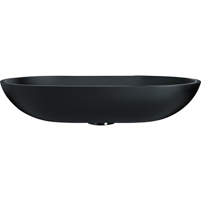 Schwarzes ovalgeschnittenes Schiff-Wannen-Badezimmer-Antirost-Ende