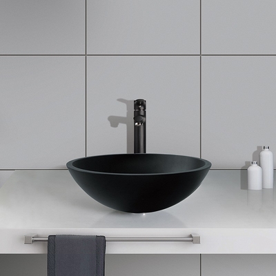 Hotel-saures Matt Black Basin Round Bathroom-Glasantirost-Ende