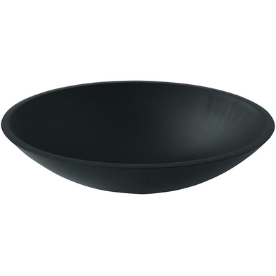 Ovalgeschnittene schwarze runde Schiff-Wanne färbte ausgeglichenes Glas saures Matt Countertop