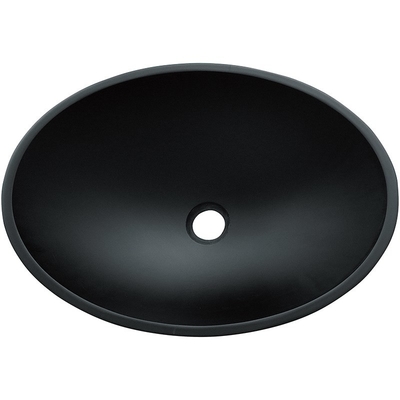 Ovalgeschnittene schwarze runde Schiff-Wanne färbte ausgeglichenes Glas saures Matt Countertop