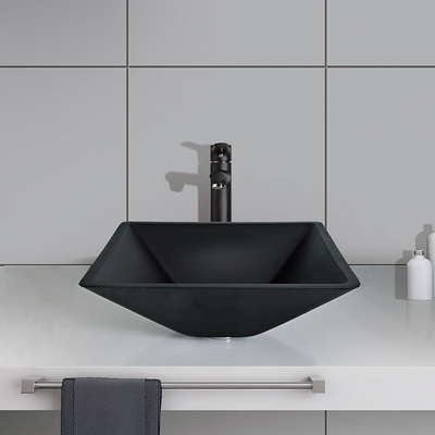 142mm saures Matt Black Basin Square Funnel formen ausgeglichenes Badezimmer