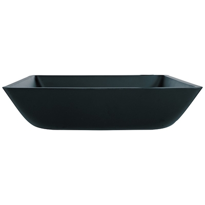 Waschraum Matt Black Basin Square Vessel sinken 400mm ausgeglichenes Glas
