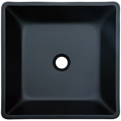 Waschraum Matt Black Basin Square Vessel sinken 400mm ausgeglichenes Glas