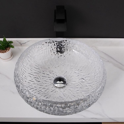 Kugelform-Runden-Schüssel-Badezimmer-Wannen-Schiff 170mm Crystal Clear Countertop Mounted