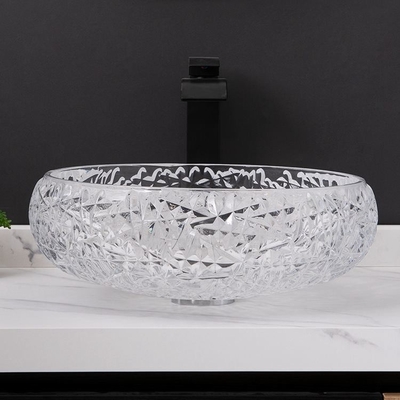 Kugelform-Runden-Schüssel-Badezimmer-Wannen-Schiff 170mm Crystal Clear Countertop Mounted