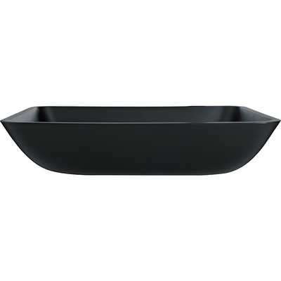 Bereifter Crystal Stone Bathroom Wash Basins rechteckiger schwarzer Matte Vessel Sink