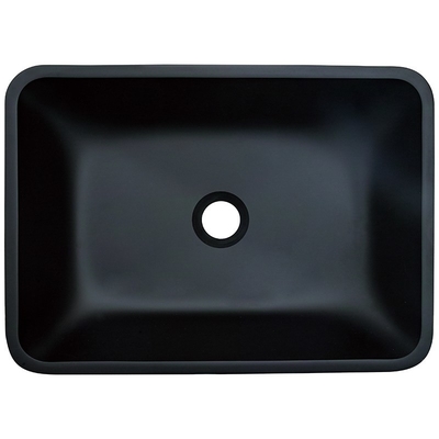 Bereifter Crystal Stone Bathroom Wash Basins rechteckiger schwarzer Matte Vessel Sink