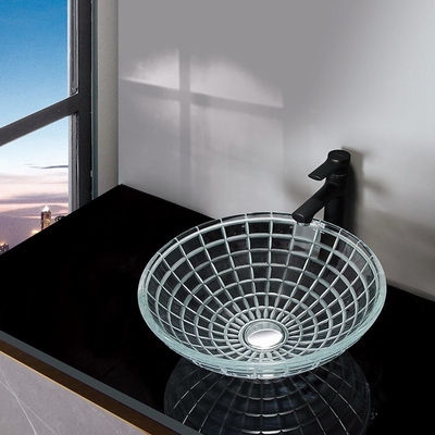Ausgeglichene Glaslänge der Waschbecken-Schüssel-420mm ringsum Glasschiff-Eitelkeits-Wanne