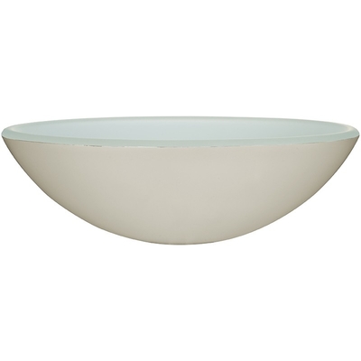 Weiß milderte Glasbecken-Schüssel tiefe Höhen-Runde der Countertop-380mm Längen-132mm
