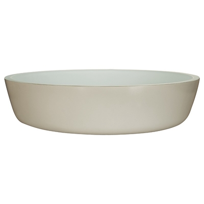 Längen-strukturierte runde weiße Schiff-Wanne der 110mm Höhen-Glasbecken-Schüssel-420mm