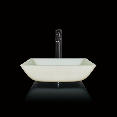 Super Clear-Badezimmer-Waschbecken milderten weiße nahtlose quadratische Wannen-Glasschüssel