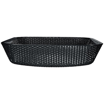 12mm sinkt starkes Schwarzglas-Badezimmer 400mm Höhe Kristall-Soem-Quadrat über Gegenwanne