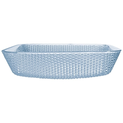 Wasser-blaues quadratisches Schiff-Badezimmer-Wannen-Glas Crystal Hand Wash