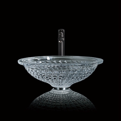 Runde Crystal Wash Basins Hand Wash 415mm 140mm für Hotel Druckguß