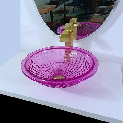 Purpur-Glaswannen-Schüssel Crystal Glasss 12mm für die Höhe der Toiletten-140mm modern