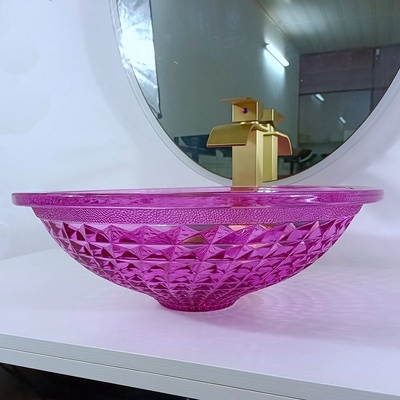 Purpur-Glaswannen-Schüssel Crystal Glasss 12mm für die Höhe der Toiletten-140mm modern