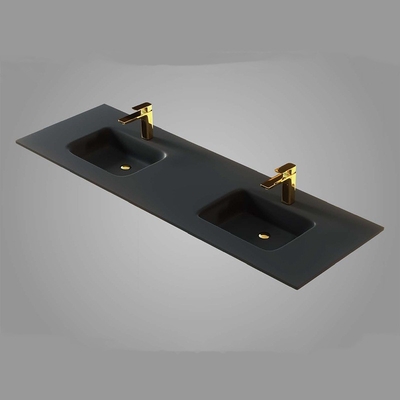 Kundengebundener Badezimmer-ausgeglichener Glaswannen-Eitelkeits-einfacher oder doppelter Schiff-Wanne Countertop