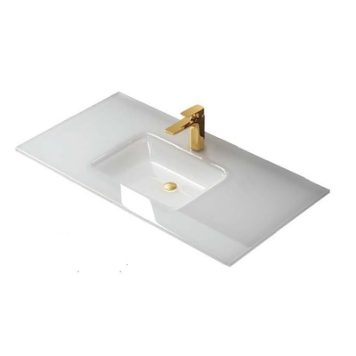 Kundengebundener Badezimmer-ausgeglichener Glaswannen-Eitelkeits-einfacher oder doppelter Schiff-Wanne Countertop