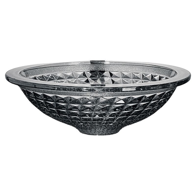 Kreisförmiges handgemachtes Crystal Wash Basins Vessel Glass-Badezimmer konzentrieren geformtes Rauch-Grau
