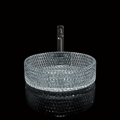 395mm waschen runde Glaswaschbecken-Hand 45mm Dia No Hole For Hotel Badezimmer