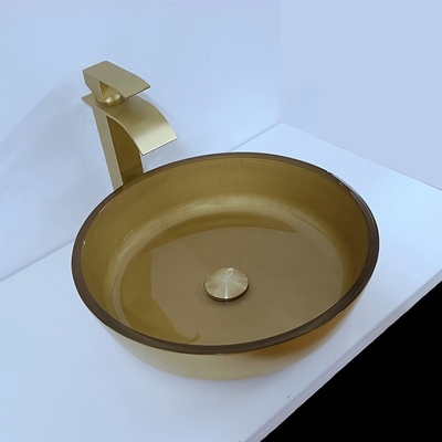 110mm Höhe gebürstete Glaslängen-runde Kreisschiff-Wanne der becken-Schüssel-420mm