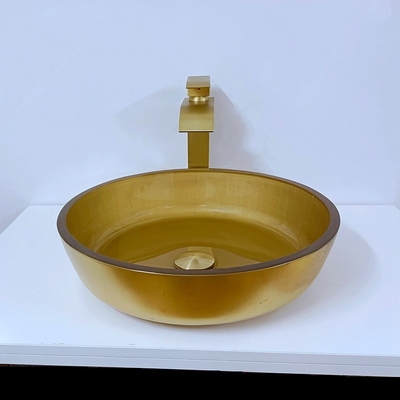 110mm Höhe gebürstete Glaslängen-runde Kreisschiff-Wanne der becken-Schüssel-420mm