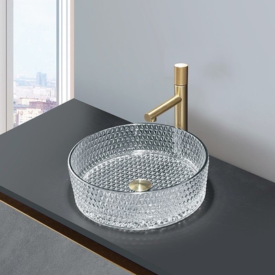 Glasbadezimmer-Waschbecken Trace Silver Color Easy To sauber
