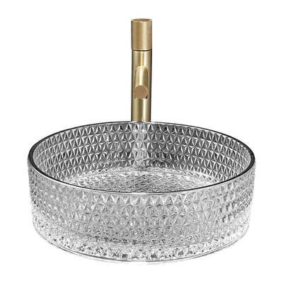 Glasbadezimmer-Waschbecken Trace Silver Color Easy To sauber
