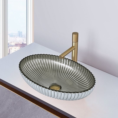 45mm Abfluss-Durchmesser-Glasschiff-Becken-Hinaufklettern chromiert in der Kürbis-Form