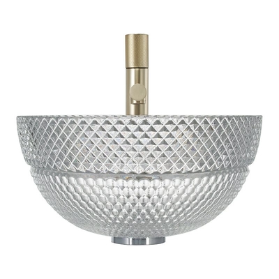 Badezimmer Crystal Clear Glass Vessel Basinss Calathiform Countertop-Wannen