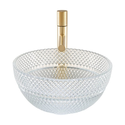 Badezimmer Crystal Clear Glass Vessel Basinss Calathiform Countertop-Wannen