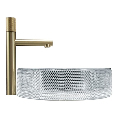 Europäische Art-ovalgeschnittene Glasschiff-Becken Crystal Clear Sink Oval Shaped