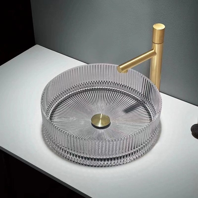 Bunter Crystal Glass Wash Basin Cylindrical formen Countertop-Becken-Schüssel