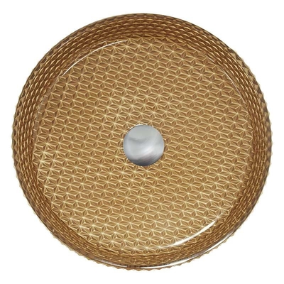 45mm Crystal Glass Wash Basin Gold Farbzylinderform-Badezimmer-Eitelkeits-Wanne