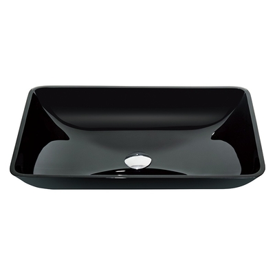 Hohe glatte Badezimmer-Waschbecken schwarzer Crystal Stone Glass Vessel Sinks