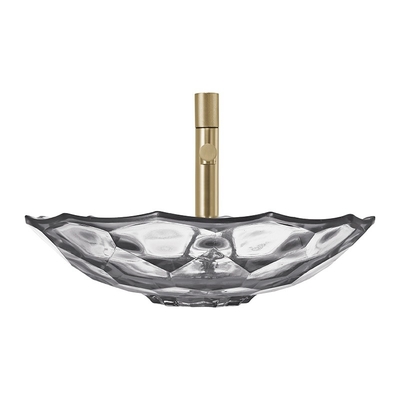 Moderner Ball-geformtes Glaswaschbecken-Licht Gray Color Vessel Sinks Pop herauf Abfluss