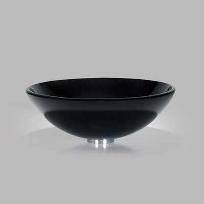 420mm ausgeglichene Glaswannen-Schwarz-Badezimmer Countertop-Waschbecken
