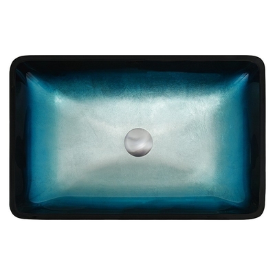 Steigungs-blauer ausgeglichener Bad-Waschbecken-Glas-Schüssel-rechteckiger Tischplatte-Körper
