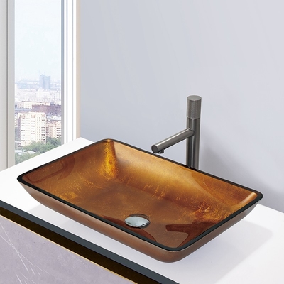 Goldmachen countertop angebrachte Badezimmer-Waschbecken Innen- und außenhandgemachtes glatt