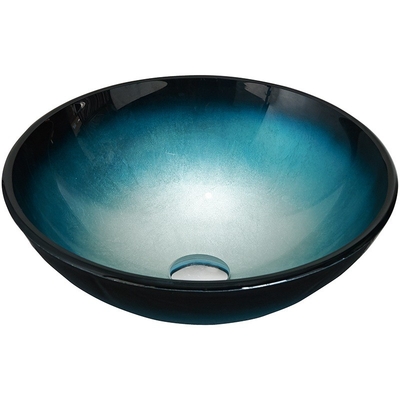 Badezimmer-ausgeglichenes Glaswannen-schwarze blaue runde Waschbecken-Schüssel-einfaches sauberes