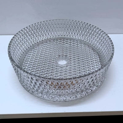Italienisches Entwurfs-Crystal Glass Vessel Basins Transparent-Licht Gray Color Countertop