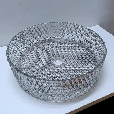 Italienisches Entwurfs-Crystal Glass Vessel Basins Transparent-Licht Gray Color Countertop