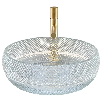 12mm Stärke Crystal Clear Glass Vessel Basins für Büro Art Deco Round Shape