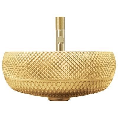 Galvanisierte beschichtende Glasgoldfarbe schiff-Becken-Crystal Bath Wash Sinks Ins 18K